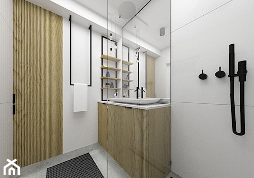 Łazienka z uchwytem sufitowym 3,5m2 - zdjęcie od KDK Design