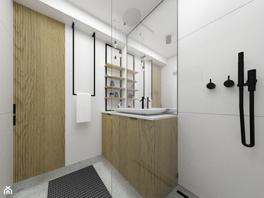 Łazienka z uchwytem sufitowym 3,5m2 - zdjęcie od KDK Design - Homebook