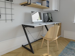 Gabinet domowy 12m2 - Małe szare biuro, styl nowoczesny - zdjęcie od KDK Design
