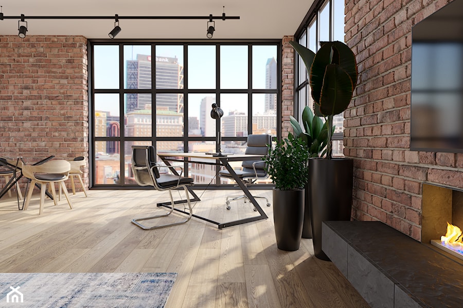 Biuro 50m2 w apartamentowcu - Średnie w osobnym pomieszczeniu biuro, styl industrialny - zdjęcie od KDK Design