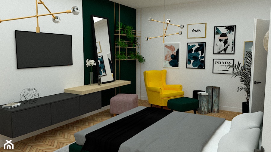 Apartament w Warszawie - Sypialnia, styl nowoczesny - zdjęcie od KDK Design