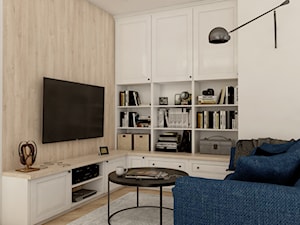 Apartament w Płońsku - Mały biały salon, styl tradycyjny - zdjęcie od AxisDesign