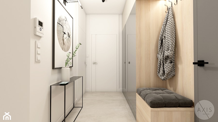 Mieszkanie na warszawskiej Woli - Średni biały hol / przedpokój, styl nowoczesny - zdjęcie od AxisDesign