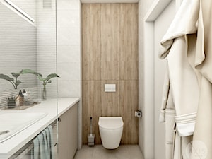 Mieszkanie na warszawskiej Woli - Mała bez okna z lustrem łazienka, styl nowoczesny - zdjęcie od AxisDesign