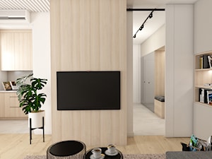 Mieszkanie na warszawskiej Woli - Średni biały salon, styl nowoczesny - zdjęcie od AxisDesign