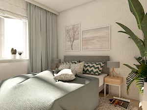 Mieszkanie na warszawskiej Woli - Mała biała sypialnia, styl nowoczesny - zdjęcie od AxisDesign