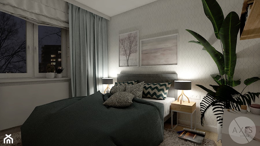 Mieszkanie na warszawskiej Woli - Średnia biała sypialnia, styl nowoczesny - zdjęcie od AxisDesign