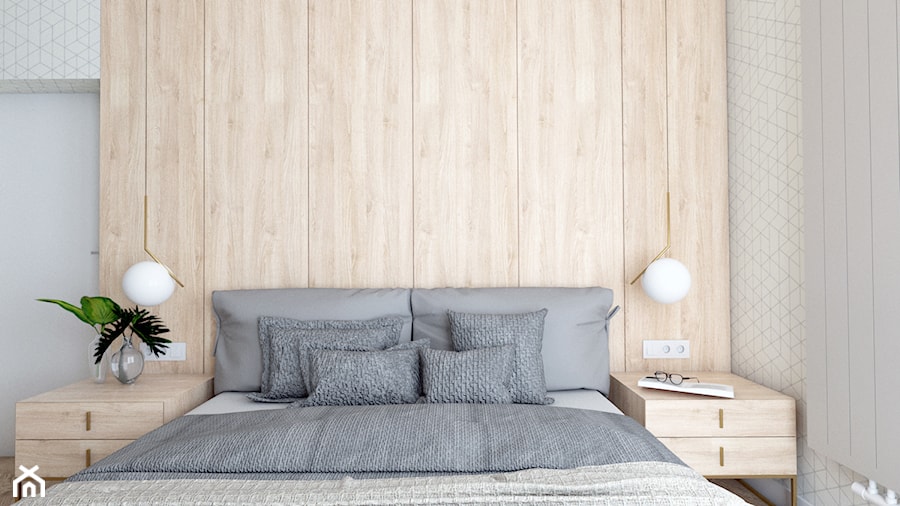 Apartament w Płońsku - Średnia szara sypialnia, styl tradycyjny - zdjęcie od AxisDesign