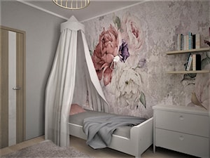 apartament g - Mały szary pokój dziecka dla nastolatka dla dziewczynki, styl skandynawski - zdjęcie od Minima Studio