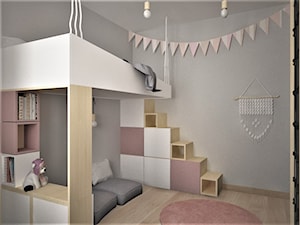 apartament g - Średni szary pokój dziecka dla dziecka dla nastolatka dla dziewczynki, styl skandynawski - zdjęcie od Minima Studio
