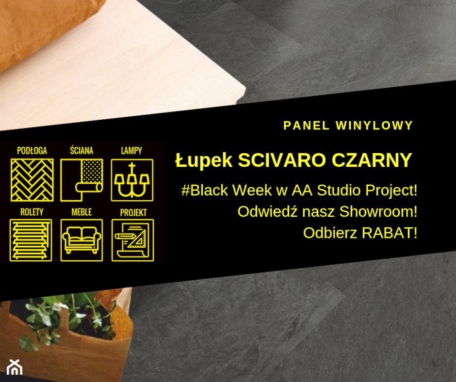 Panel Winylowy Łupek SCIVARO CZARNY - zdjęcie od A&A STUDIO PROJECT - Homebook