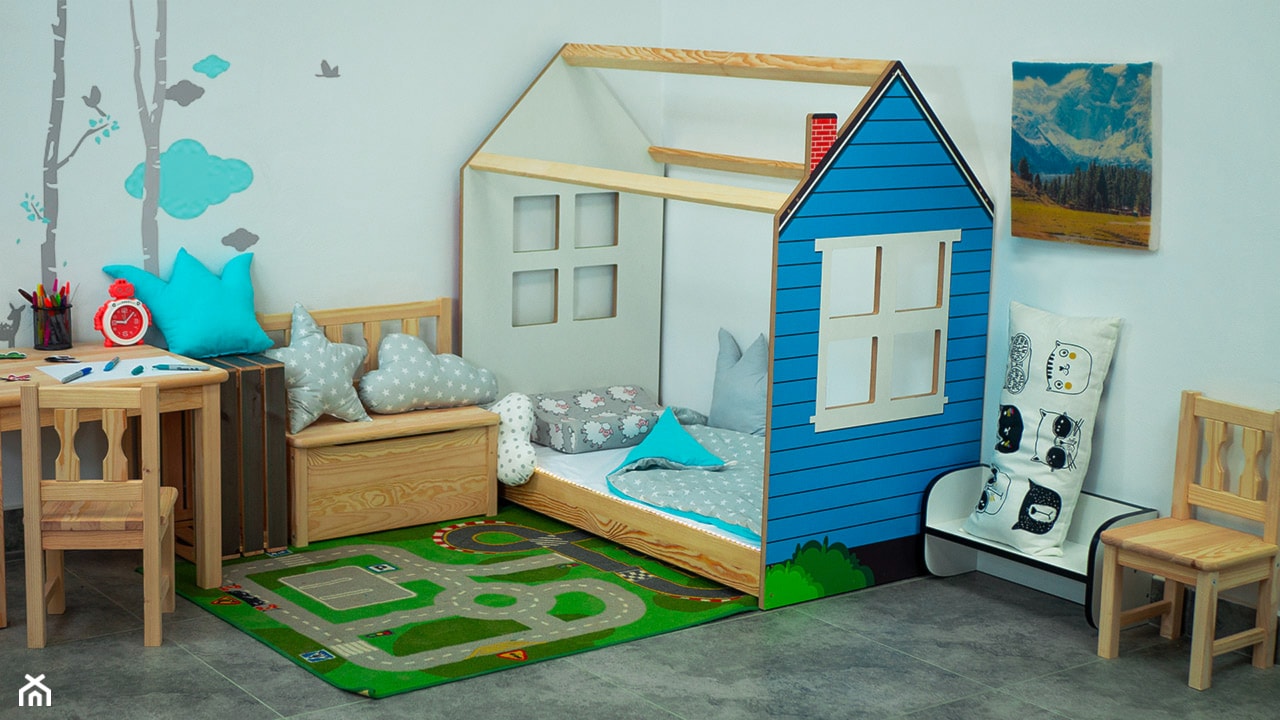 Łóżko z domkiem dla dziecka - Styl Skandynawski - zdjęcie od DIP-MAR sklep - Homebook