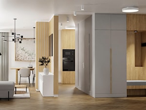 Apartament dwupoziomowy Kraków - Salon, styl skandynawski - zdjęcie od erarchitekci