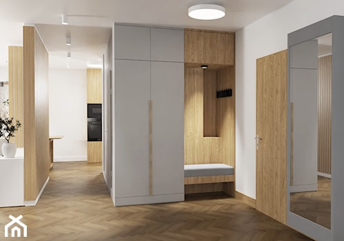 Apartament dwupoziomowy Kraków - Hol / przedpokój, styl skandynawski - zdjęcie od erarchitekci