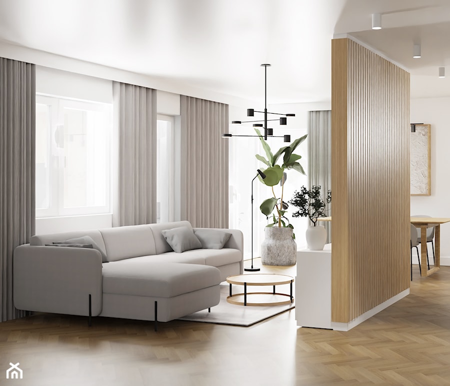 Apartament dwupoziomowy Kraków - Salon, styl nowoczesny - zdjęcie od erarchitekci