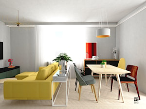 Eklektyczne mieszkanie w Turku - Średni szary salon z jadalnią, styl nowoczesny - zdjęcie od Modeco Magda Olszewska - Architektura wnętrz