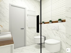 Łazienka w stylu klasycznym z marmurowymi płytkami