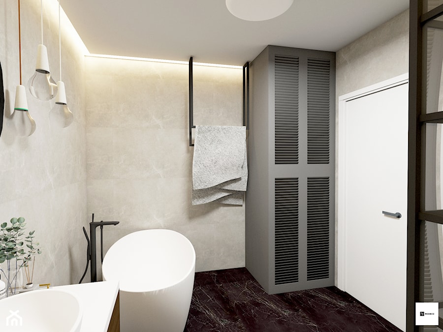 Łazienka w stylu ekletycznym - Średnia bez okna z marmurową podłogą łazienka, styl nowoczesny - zdjęcie od Modeco Magda Olszewska - Architektura wnętrz