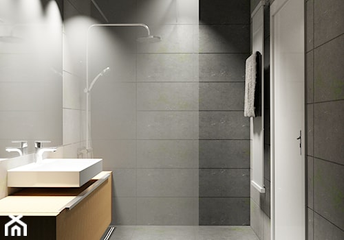 Męska łazienka na Sadybie - Średnia bez okna z punktowym oświetleniem łazienka, styl industrialny - zdjęcie od Modeco Magda Olszewska - Architektura wnętrz