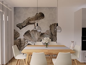 Salon ze stołem jadalnianym w stylu skandynawskim - zdjęcie od studio98