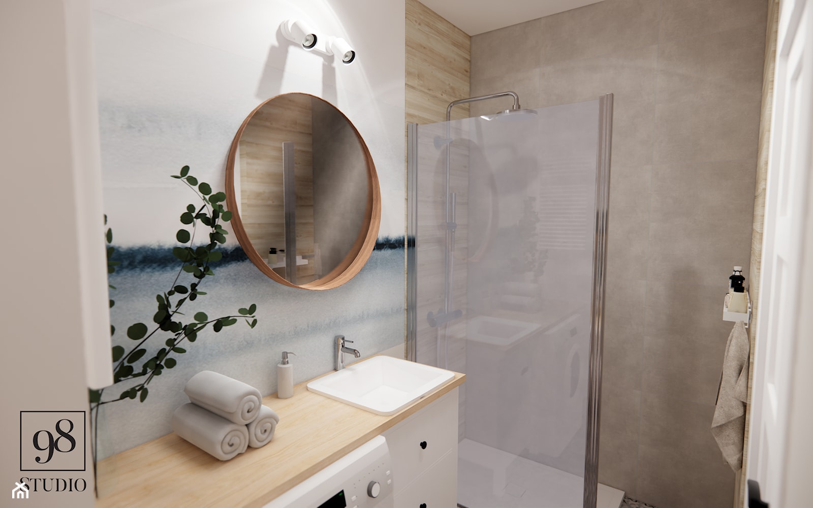 Mała łazienka w stylu skandynawskim - zdjęcie od studio98 - Homebook