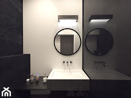 Aranżacje wnętrz - Łazienka: Mała nowoczesna łazienka w ciemnych kolorach - studio98. Przeglądaj, dodawaj i zapisuj najlepsze zdjęcia, pomysły i inspiracje designerskie. W bazie mamy już prawie milion fotografii!