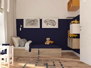 GDYNIA CISOWA - POKÓJ CHŁOPCA - Mały biały niebieski pokój dziecka dla dziecka dla chłopca - zdjęcie od Margaret Architect