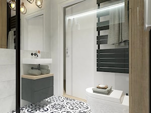 MOSTY | ŁAZIENKA DOLNA - Mała bez okna z lustrem łazienka - zdjęcie od Margaret Architect