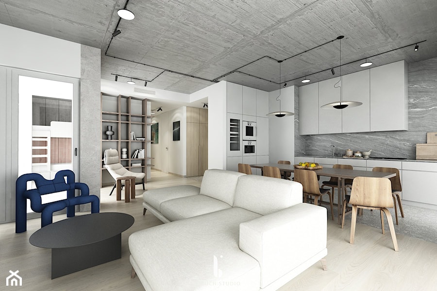 Scandi loft - Salon, styl industrialny - zdjęcie od BRUCH studio
