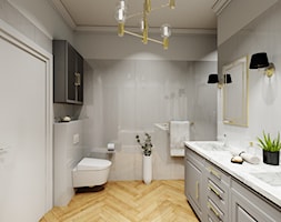 Łazienka 11m2 - Średnia bez okna z lustrem z dwoma umywalkami łazienka, styl glamour - zdjęcie od DOMOVO STUDIO - Homebook