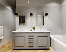 Łazienka 11m2 - Średnia z dwoma umywalkami łazienka, styl glamour - zdjęcie od DOMOVO STUDIO - Homebook
