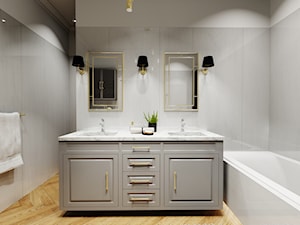 Łazienka 11m2 - Średnia z dwoma umywalkami łazienka, styl glamour - zdjęcie od DOMOVO STUDIO