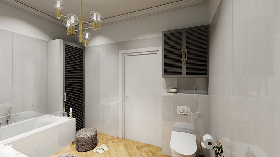 Łazienka 11m2 - Średnia bez okna łazienka, styl glamour - zdjęcie od DOMOVO STUDIO