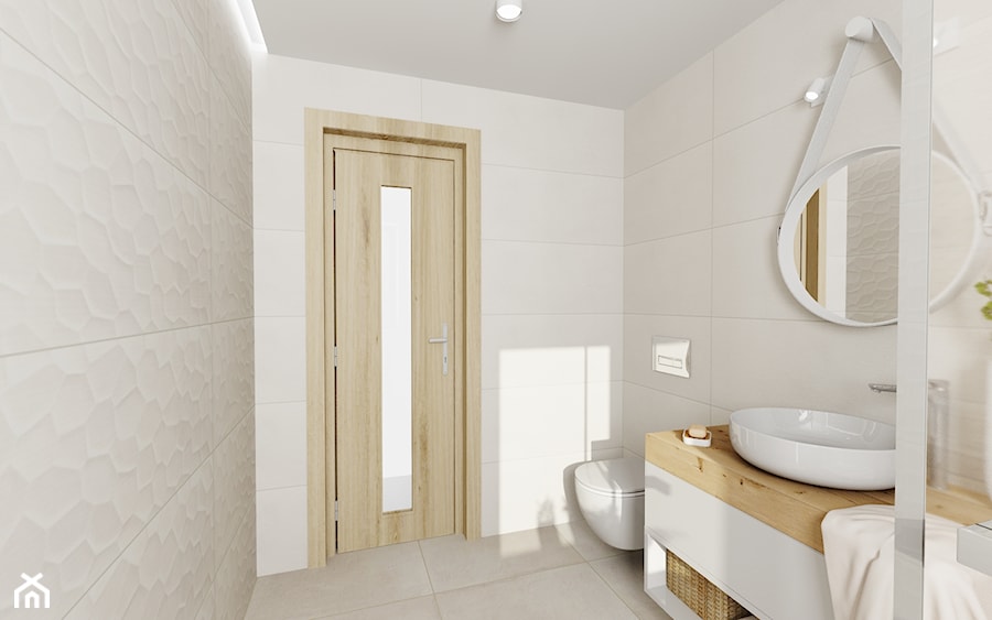 Mała łazienka - Średnia bez okna z punktowym oświetleniem łazienka, styl skandynawski - zdjęcie od DOMOVO STUDIO