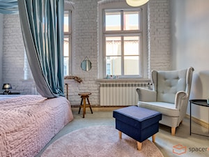 Bonbon Apartment - Średnia biała sypialnia - zdjęcie od SpacerWEB Fotografia wnętrz i Wirtualne spacery 3D