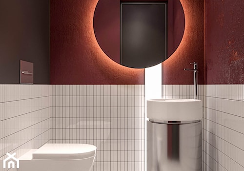 Wiśniowe popołudnie - Mała bez okna z lustrem łazienka, styl nowoczesny - zdjęcie od Valido Architects
