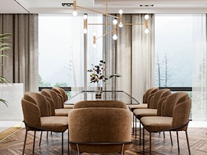 Piaszczysty brzeg - Średnia szara jadalnia w salonie, styl glamour - zdjęcie od Valido Architects