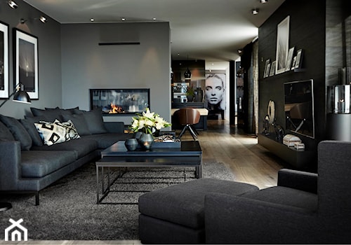 Średni czarny salon, styl nowoczesny - zdjęcie od SPÓŁDZIELNIA DESIGNU