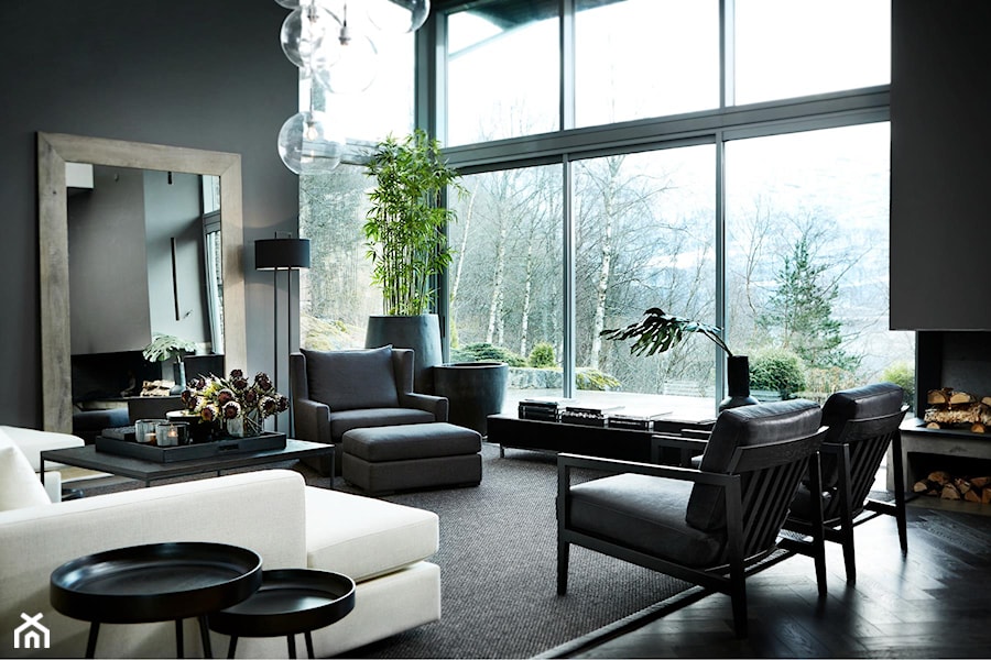 Średni czarny salon, styl skandynawski - zdjęcie od SPÓŁDZIELNIA DESIGNU