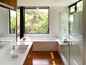 Drewno w kuchni i łazience - Łazienka, styl minimalistyczny - zdjęcie od SPÓŁDZIELNIA DESIGNU