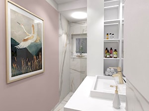 Łazienka w marmurze z nutką złota - Łazienka, styl nowoczesny - zdjęcie od MartaPotulska