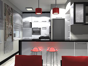 Kuchnia z jadalnią w budynku z wielkiej płyty - zdjęcie od EM projekt Architektura i Wnętrza