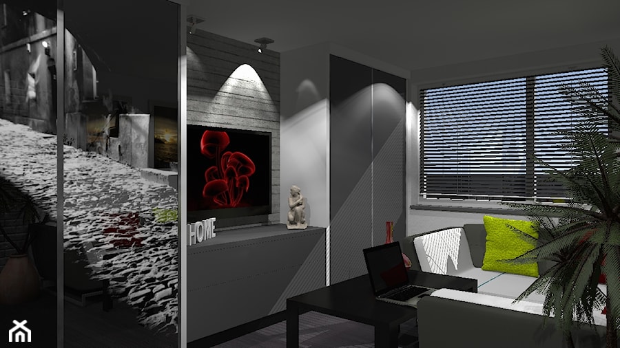 Kawalerka w bloku - Salon, styl nowoczesny - zdjęcie od EM projekt Architektura i Wnętrza