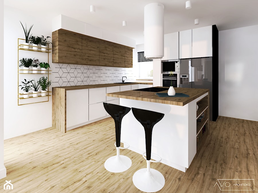 Projekt wnętrza domu jednorodzinnego - Kuchnia, styl nowoczesny - zdjęcie od AVOArchitekci