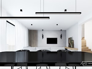 Projekt wnętrza domu jednorodzinnego w Katowicach - Salon, styl minimalistyczny - zdjęcie od AVOArchitekci