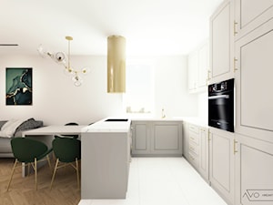 Projekt mieszkania w Tychach - Kuchnia, styl glamour - zdjęcie od AVOArchitekci
