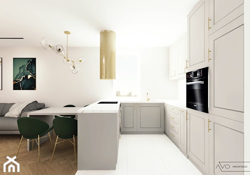 Projekt mieszkania w Tychach - Kuchnia, styl glamour - zdjęcie od AVOArchitekci