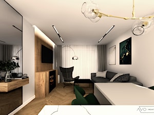 Projekt mieszkania w Tychach - Salon, styl glamour - zdjęcie od AVOArchitekci
