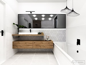 Projekt wnętrza domu jednorodzinnego - Łazienka, styl minimalistyczny - zdjęcie od AVOArchitekci