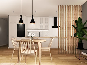 Projekt salonu z kuchnią - Kuchnia, styl skandynawski - zdjęcie od AVOArchitekci